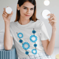 Floral Blue Ocean Geometric Casual Feminine Style