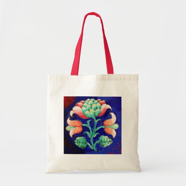 FLORAL , blue pink green Tote Bag (Front)