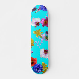 Floral Blue Skateboard