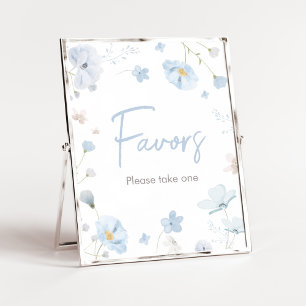 Floral Blue Spring Baby in Bloom BabyShower Favour Poster