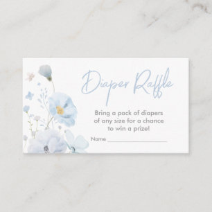 Floral Blue Spring Baby in Bloom Diaper Raffle Enclosure Card