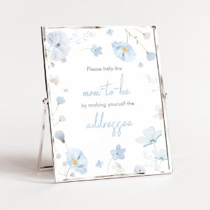 Floral Blue Spring Baby in Bloom Envelope Station Poster