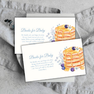 Floral Blueberry Pancake Brunch Books Baby Shower Enclosure Card