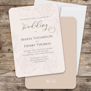 Floral Blush Calligraphy Elegant Simple Script Invitation