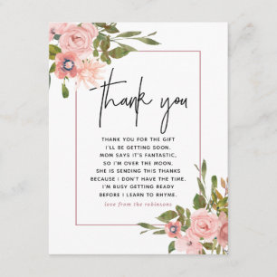 Floral Blush et Rose Baby shower or Merci