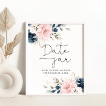 Floral blush navy date night ideas. Date jar Poster<br><div class="desc">Floral blush navy date night ideas. Date jar Poster
Matching items available.</div>