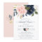 Floral Blush Navy Elegant Rehearsal Dinner