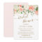 Floral Blush Pink Gold Confetti Bridal Shower