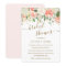 Floral Blush Pink Gold Confetti Bridal Shower