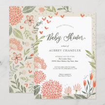 Floral Blush Pink Greenery Baby Shower