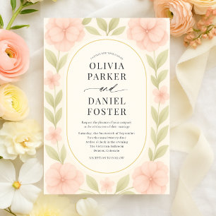 Floral Blush Pink Hydrangea Botanical Wedding Invi Invitation