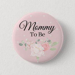 Floral Blush Pink Mommy To Be Pin