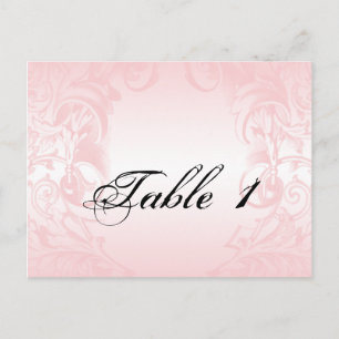 Floral Blush Pink Vintage Wedding Table Number Postcard
