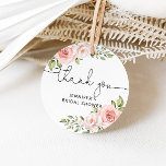 Floral blush roses bridal shower favor tag<br><div class="desc">Floral bridal shower favor tag. 
Matching items available.</div>