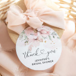 Floral blush roses bridal shower favour tag<br><div class="desc">Floral elegant bridal shower favour tag. 
Matching items available.</div>