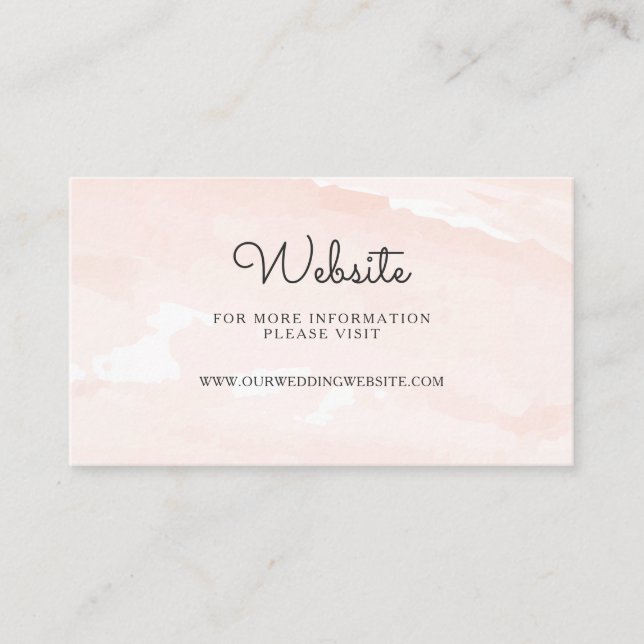 Floral Blush Wedding Website Insert Card (Front)