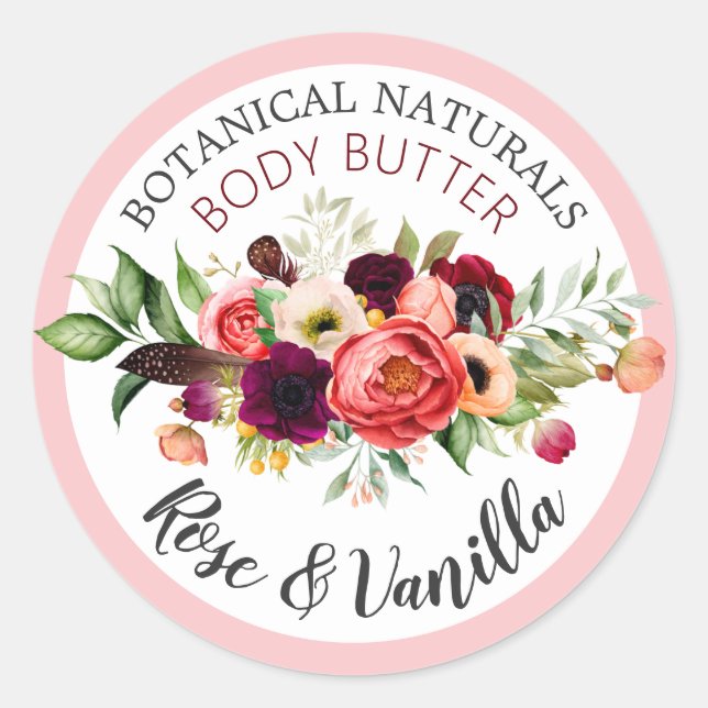 Floral Body Butter Labels (Front)