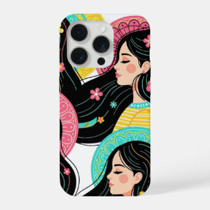 Floral Bohemian Women Illustration Art Print  iPhone 15 Pro Case