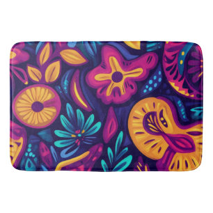 Floral Boho Abstract colourful 4 Bath Mat