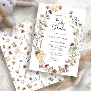 Floral Boho Baby Shower Invitation
