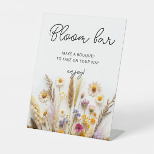 Floral Boho Bloom Bar Pedestal Sign