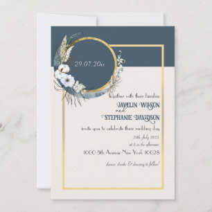 Floral Boho Blue Faire-part de mariage