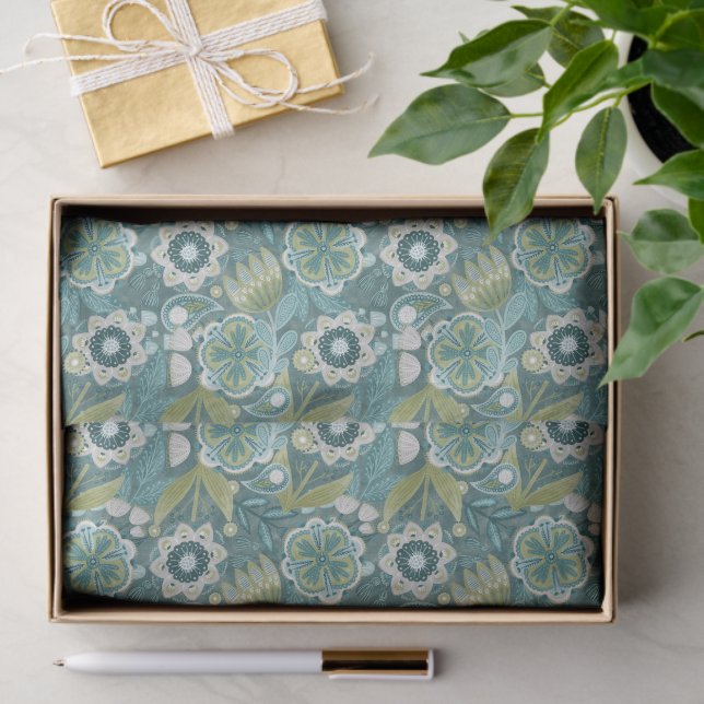 Floral Boho Botanical Pattern Tissue Paper (Gift)