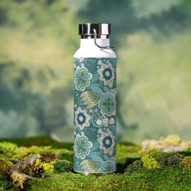Floral Boho Botanical Pattern Water Bottle (Outdoor)
