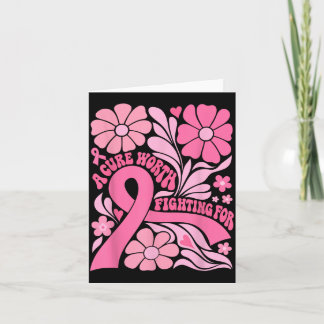 Floral Boho Breast Cancer Survivor A Cure Worth Card