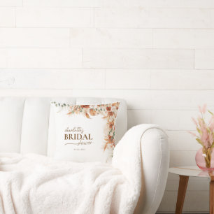 Floral Boho chic Wedding & Bridal Shower Gift Throw Pillow