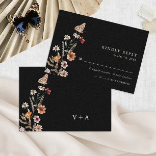 Floral Boho Chic Wedding RSVP Card