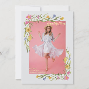 Floral Boho College Graduation Party Invitation