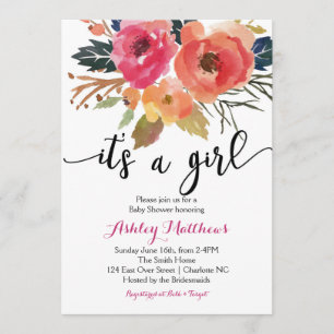 Floral boho Floral Baby Shower Invitation