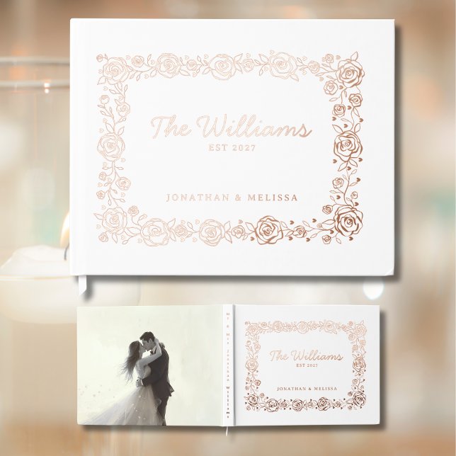 Floral Boho Foil Guest Book Photo Guestbooks White (Creator Uploaded)