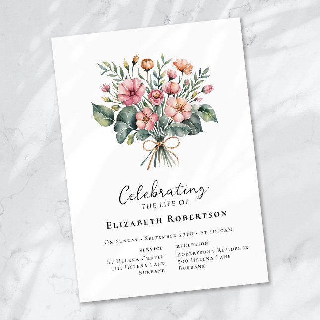 Floral Boho Funeral  Invitation (Creator Uploaded)