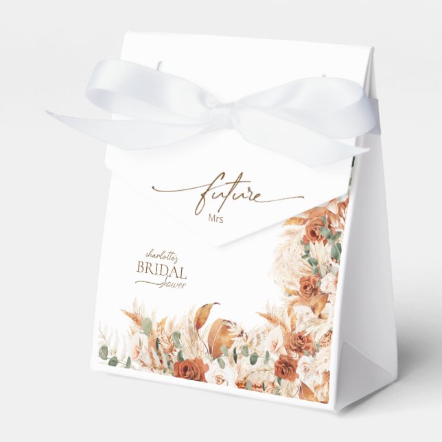 Floral Boho Future Mrs. Bridal Shower Favor Box (Front Side)