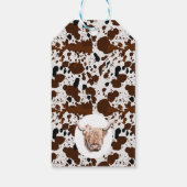 Floral Boho Highland Cow Birthday Thank You Gift Tags (Back)