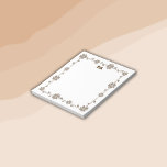 Floral Boho Monogram Brown | Notepad<br><div class="desc">Professional monogrammed initials on this floral boho frame in shades of brown on a white background. Tear-off pages notepad.</div>