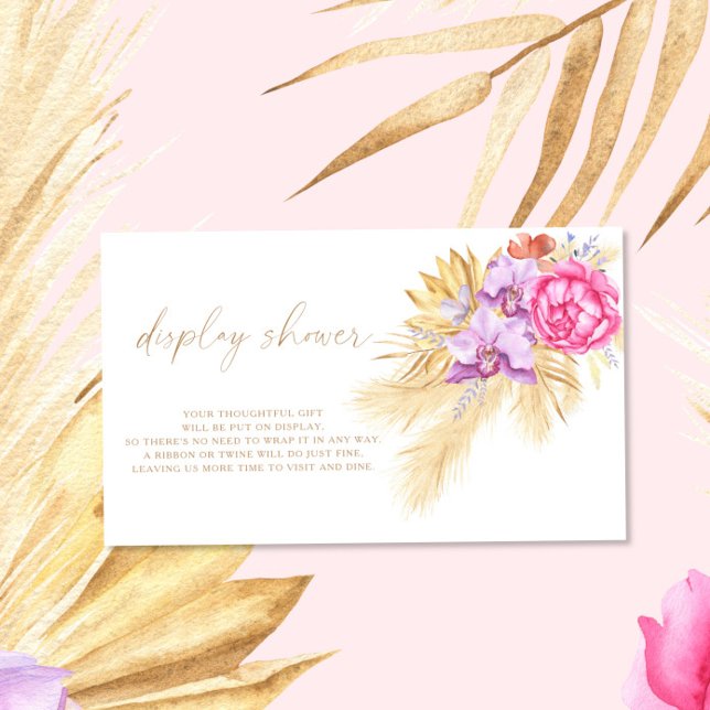 Floral Boho pampas Display shower Enclosure Card (Creator Uploaded)