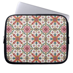 Floral Boho Pattern in Red, Pink & Teal Laptop Sleeve