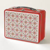 Floral Boho Pattern in Red, Pink & Teal