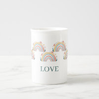 Floral Boho Rainbow Bone China Mug