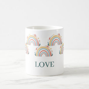 Floral Boho Rainbow Classic Coffee Mug