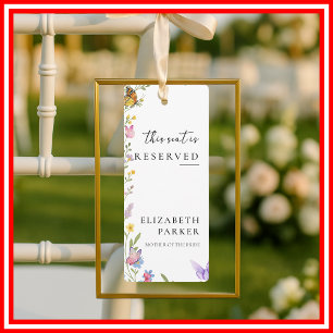 Floral Boho Reserved Seating Wedding Chair Tag Invitation