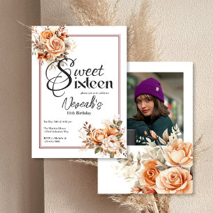 Floral Boho Sweet 16 Birthday Party Invitation
