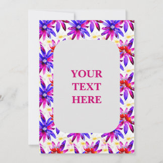 Floral Boho Watercolor -  Artistic Flower Pattern Invitation