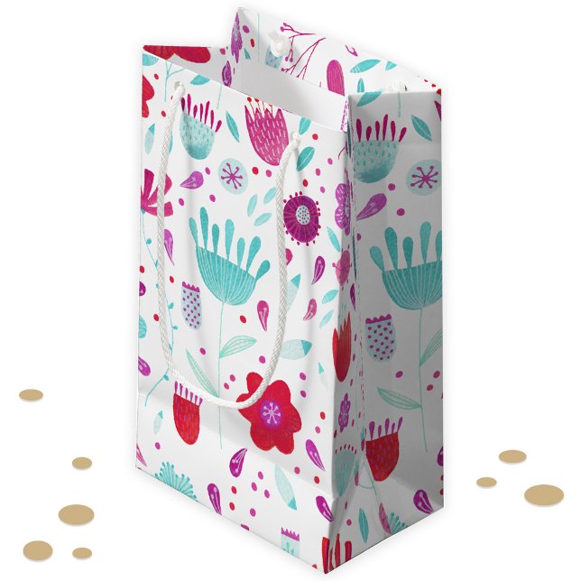 Floral Boho Watercolor Small Gift Bag (Watercolor wildflower floral gift bag)