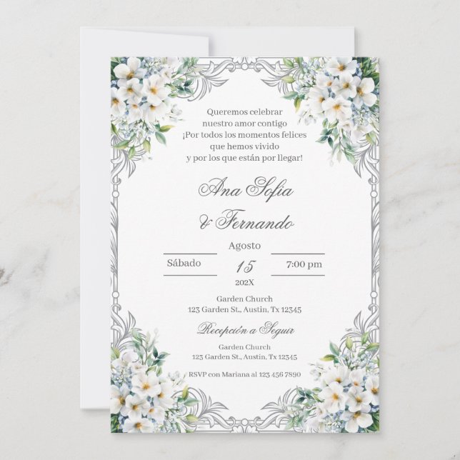 Floral Boho Wedding Invitation (Front)