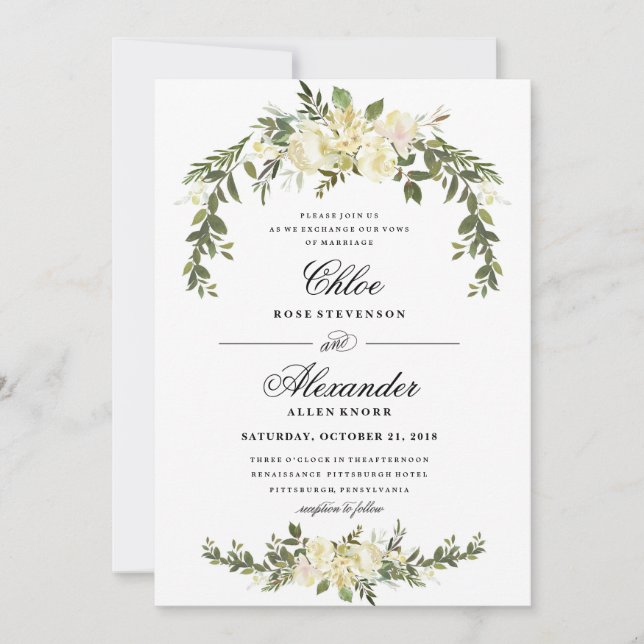 Floral Boho Wedding Invitation (Front)