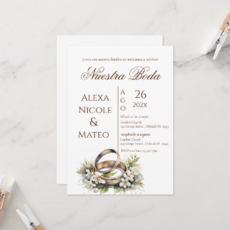Floral Boho Wedding invitation Invitación